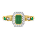Photo of Garland 1 CT. T.W. Emerald and Diamond Matching Bridal Ring Set 14K Yellow Gold [BT2144YE-C000]