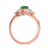 Photo of Holly 2 Carat T.W. Emerald and Diamond Trio Matching Wedding Ring Set 14K Rose Gold [BT2141RE-C000]