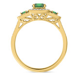 Photo of Diantha 1 1/4 CT. T.W. Emerald and Diamond Trio Matching Wedding Ring Set 10K Yellow Gold [BT2149YE-C000]