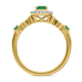 Photo of Garland 1 1/10 Carat T.W. Emerald and Diamond Trio Matching Wedding Ring Set 14K Yellow Gold [BT2144YE-C000]