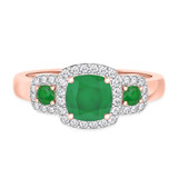 Photo of Kalina 1 1/2 Carat T.W. Emerald and Diamond Trio Matching Wedding Ring Set 14K Rose Gold [BT2136RE-C000]