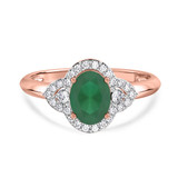 Photo of Holly 1 2/3 Carat T.W. Emerald and diamond Engagement Ring 14K Rose Gold [BT2141RE-C000]