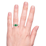 Photo of Kalina 1 1/4 Carat T.W. Emerald and diamond Engagement Ring 14K Rose Gold [BT2136RE-C000] [HT]
