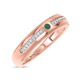 Photo of Evanthe 1/3 Carat T.W. Emerald and Diamond Matching Wedding Band Set 14K Rose Gold [BT2142RM]