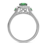 Photo of Mawar 1 Carat T.W. Emerald and Diamond Matching Bridal Ring Set 10K White Gold [BT2145WE-C000]