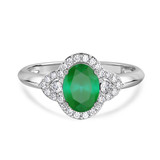 Photo of Holly 2 Carat T.W. Emerald and Diamond Trio Matching Wedding Ring Set 10K White Gold [BT2141WE-C000]