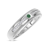Photo of Evanthe 1/3 Carat T.W. Emerald and Diamond Matching Wedding Band Set 14K White Gold [BT2142WM]