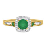 Photo of Mawar 1 CT. T.W. Emerald and Diamond Matching Bridal Ring Set 10K Yellow Gold [BT2145YE-C000]