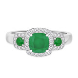 Photo of Kalina 1 1/2 CT. T.W. Emerald and Diamond Trio Matching Wedding Ring Set 10K White Gold [BT2136WE-C000]