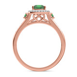 Photo of Mawar 1 1/7 CT. T.W. Emerald and Diamond Trio Matching Wedding Ring Set 10K Rose Gold [BT2145RE-C000]