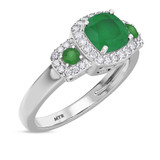 Photo of Kalina 1 1/4 CT. T.W. Emerald and diamond Engagement Ring 10K White Gold [BT2136WE-C000]