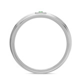 Photo of Holly 1/5 CT. T.W. Emerald and Diamond Mens Wedding Band 10K White Gold [BT2141WM]