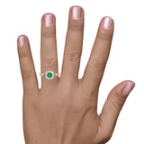 Photo of Mawar 7/8 Carat T.W. Emerald and diamond Engagement Ring 10K Rose Gold [BT2145RE-C000] [HT-2]