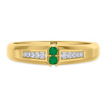 Photo of Chrisoula 1/8 CT. T.W. Emerald and Diamond Matching Wedding Band Set 10K Yellow Gold [BT2152YM]
