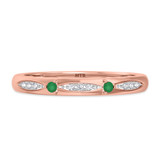 Photo of Mawar 1/10 Carat T.W. Emerald and Diamond Ladies Wedding Band 10K Rose Gold [BT2145RL]