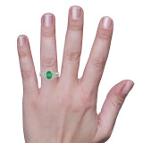 Photo of Holly 2 Carat T.W. Emerald and Diamond Trio Matching Wedding Ring Set 14K White Gold [BR2141W-C000] [HT]