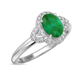 Photo of Holly 2 Carat T.W. Emerald and Diamond Trio Matching Wedding Ring Set 14K White Gold [BT2141WE-C000]