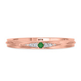 Photo of Irit 7/8 CT. T.W. Emerald and Diamond Matching Bridal Ring Set 14K Rose Gold [BT2148RL]
