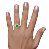 Photo of Kassia 1 1/4 CT. T.W. Emerald and diamond Engagement Ring 14K Yellow Gold [BT2155YE-C000] [HT-2]