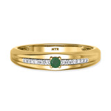 Photo of Erica 1/7 Carat T.W. Emerald and Diamond Matching Wedding Band Set 14K Yellow Gold [BT2140YM]