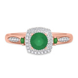 Photo of Mawar 1 1/7 Carat T.W. Emerald and Diamond Trio Matching Wedding Ring Set 14K Rose Gold [BT2145RE-C000]
