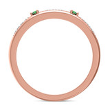 Photo of Mawar 1 1/7 Carat T.W. Emerald and Diamond Trio Matching Wedding Ring Set 14K Rose Gold [BT2145RL]