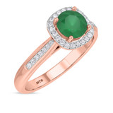 Photo of Delphine 1 1/4 CT. T.W. Emerald and diamond Engagement Ring 10K Rose Gold [BT2150RE-C000]