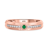 Photo of Holly 1/5 Carat T.W. Emerald and Diamond Matching Wedding Band Set 10K Rose Gold [BT2141RM]