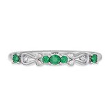 Photo of Garland 1/3 CT. T.W. Emerald and Diamond Matching Wedding Band Set 10K White Gold [BT2144WL]