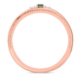 Photo of Magnol 1 1/10 Carat T.W. Emerald and Diamond Trio Matching Wedding Ring Set 10K Rose Gold [BT2156RM]