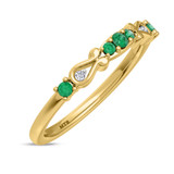 Photo of Garland 1/3 CT. T.W. Emerald and Diamond Matching Wedding Band Set 10K Yellow Gold [BT2144YL]