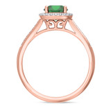 Photo of Delphine 1 1/2 CT. T.W. Emerald and Diamond Trio Matching Wedding Ring Set 14K Rose Gold [BT2150RE-C000]