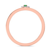 Photo of Delphine 1 1/2 CT. T.W. Emerald and Diamond Trio Matching Wedding Ring Set 14K Rose Gold [BT2150RM]