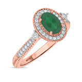 Photo of Magnol 3/4 Carat T.W. Emerald and diamond Engagement Ring 10K Rose Gold [BT2156RE-C000]