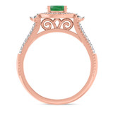 Photo of Magnol 3/4 Carat T.W. Emerald and diamond Engagement Ring 10K Rose Gold [BT2156RE-C000]