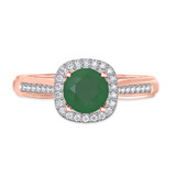 Photo of Delphine 1 3/8 CT. T.W. Emerald and Diamond Matching Bridal Ring Set 10K Rose Gold [BT2150RE-C000]