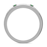 Photo of Mawar 1/10 CT. T.W. Emerald and Diamond Ladies Wedding Band 14K White Gold [BT2145WL]