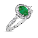 Photo of Magnol 1 1/10 Carat T.W. Emerald and Diamond Trio Matching Wedding Ring Set 10K White Gold [BT2156WE-C000]