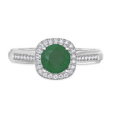 Photo of Delphine 1 1/2 Carat T.W. Emerald and Diamond Trio Matching Wedding Ring Set 14K White Gold [BT2150WE-C000]
