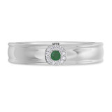 Photo of Delphine 1 1/2 Carat T.W. Emerald and Diamond Trio Matching Wedding Ring Set 14K White Gold [BT2150WM]