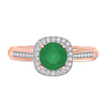 Photo of Delphine 1 3/8 CT. T.W. Emerald and Diamond Matching Bridal Ring Set 14K Rose Gold [BT2150RE-C000]