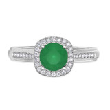 Photo of Delphine 1 1/4 CT. T.W. Emerald and diamond Engagement Ring 14K White Gold [BT2150WE-C000]