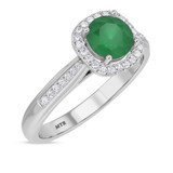 Photo of Delphine 1 3/8 Carat T.W. Emerald and Diamond Matching Bridal Ring Set 14K White Gold [BT2150WE-C000]