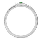 Photo of Magnol 1/8 Carat T.W. Emerald and Diamond Mens Wedding Band 10K White Gold [BT2156WM]
