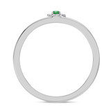 Photo of Delphine 1/5 Carat T.W. Emerald and Diamond Mens Wedding Band 14K White Gold [BT2150WM]