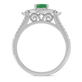 Photo of Magnol 1 1/10 Carat T.W. Emerald and Diamond Trio Matching Wedding Ring Set 14K White Gold [BT2156WE-C000]