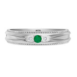 Photo of Magnol 1 1/10 Carat T.W. Emerald and Diamond Trio Matching Wedding Ring Set 14K White Gold [BT2156WM]
