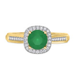 Photo of Delphine 1 1/2 CT. T.W. Emerald and Diamond Trio Matching Wedding Ring Set 10K Yellow Gold [BT2150YE-C000]