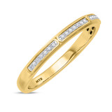Photo of Delphine 1 1/2 CT. T.W. Emerald and Diamond Trio Matching Wedding Ring Set 10K Yellow Gold [BT2150YL]