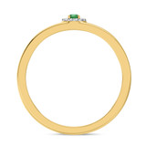 Photo of Delphine 1 1/2 CT. T.W. Emerald and Diamond Trio Matching Wedding Ring Set 10K Yellow Gold [BT2150YM]